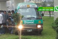 SJL: combi dejó a pasajeros sobre jardín de avenida [VIDEO]