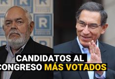 Elecciones 2021: Martín Vizcarra y los candidatos al congreso más votados, según la ONPE