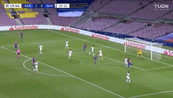 Barcelona vs. Napoli: control y gran definición de Messi, pero el VAR se lo anuló por tocar balón con la mano