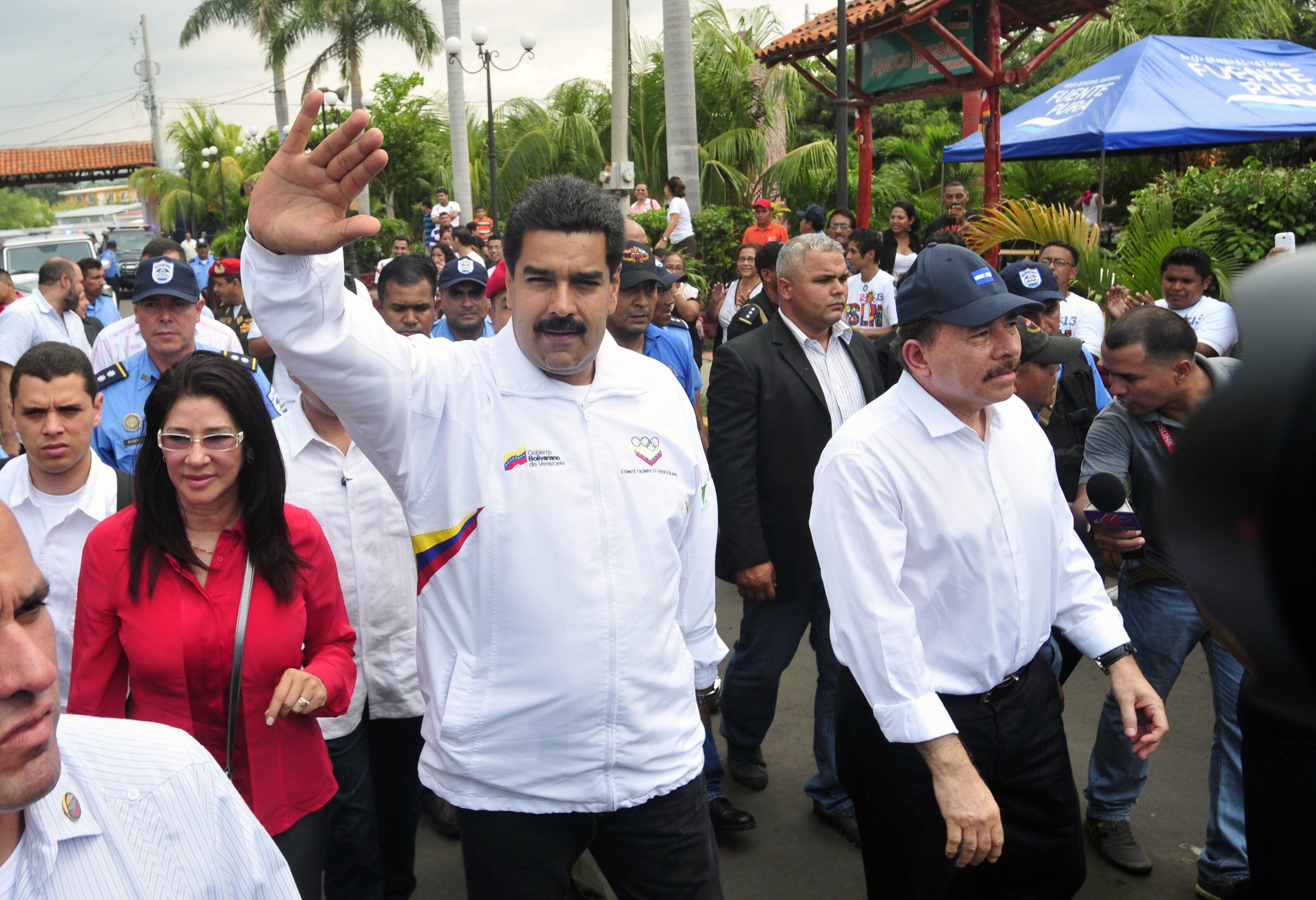 In this photo from 2013, Nicolás Maduro visits Daniel Ortega in Managua.  Both continue to perpetuate themselves in power.  EFE/Mario Lopez