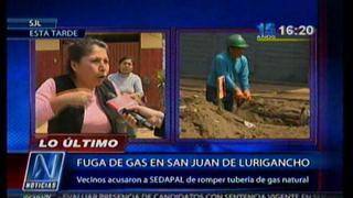 Fuga de gas alarmó a vecinos de San Juan de Lurigancho