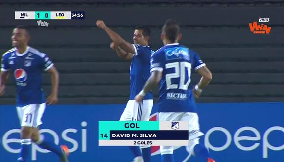 Millonarios vs. Leones: así fue el gol de David Silva para el 1-0 de los 'azules'. (Foto: captura)