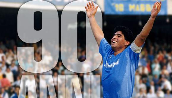 Diego Maradona y el especial saludo por los 90 años del Napoli