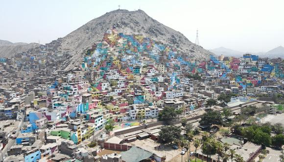 Más de 1000 viviendas lograron ser pintadas para la composición de este inmenso mural. (Foto: Jorge Cerdán/@photo.gec)