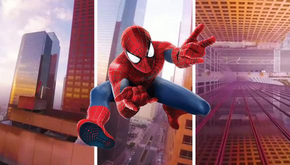 Vuelo de dron te hará sentir como si fueras Spider-Man columpiándote entre los rascacielos. (Crédito: acidcow en Facebook/Composición)
