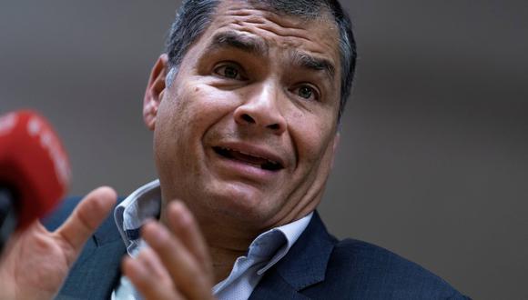 El ex presidente de Ecuador Rafael Correa en una imagen del 9 de octubre del 2019 en Bélgica, país donde reside. (Foto: Kenzo TRIBOUILLARD / AFP).