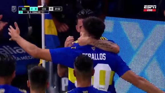 Exequiel Zeballos marcó el 3-0 de Boca Juniors sobre Central Córdoba. (Video: ESPN)