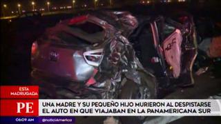 Panamericana Sur: una madre y su hijo de 6 años mueren tras despiste de auto en Asia