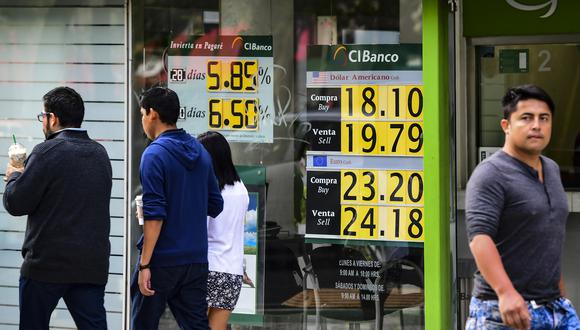 El tipo de cambio en México tocó los 19,8275 pesos mexicanos durante la jornada. (Foto: AFP)