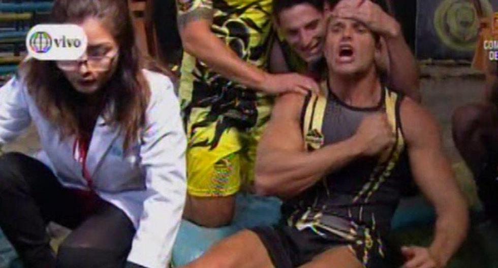 Fabio Agostini sufrió dura lesión en Esto es Guerra tras dura caída en competencia. (Foto: Captura América TV)