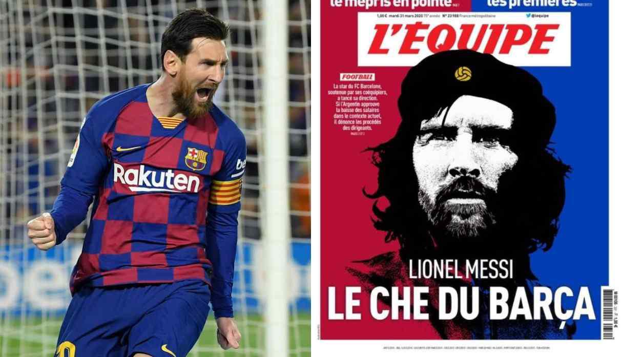 Lionel Messi, 'el Che Guevera del Barcelona', señala el periódico francés. (Foto: AFP / L'Equipe)