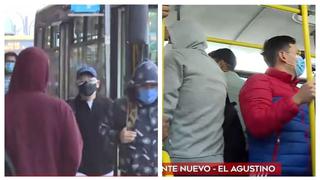 La mayoría de pasajeros de transporte público no usa protectores faciales y otros viajan parados | VIDEO
