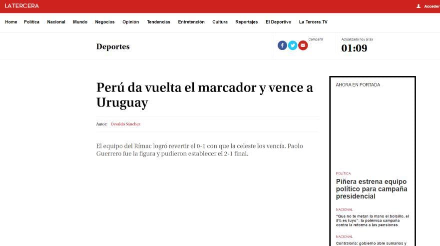 Perú vs. Uruguay: la reacción de la prensa mundial tras triunfo - 9