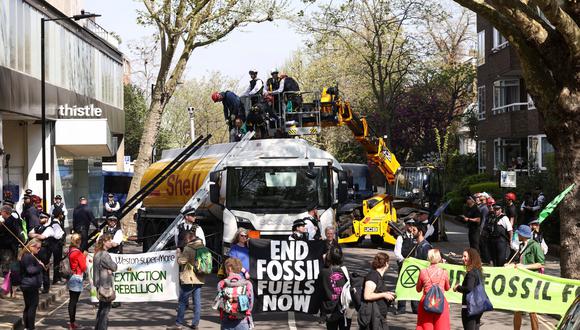 Manifestación del grupo ecologista extremista, Extinction Rebellion, en Londres. REUTERS