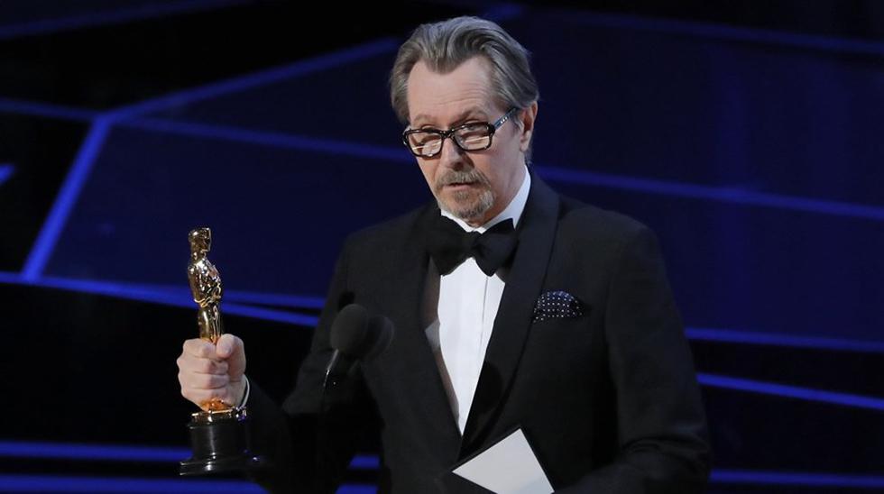 Gary Oldman en su noche triunfal en el Oscar 2018. (Foto: Agencias)