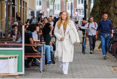 Princess Amalia, at the University of Amsterdam, where she is studying.
