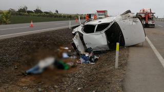 Cañete: una persona muere tras despiste y volcadura de vehículo en la Panamericana Sur | VIDEO