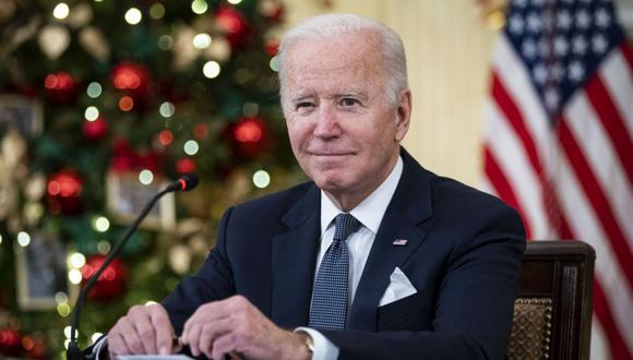 El presidente de EE.UU., Joe Biden, durante una reunión con miembros del Equipo de Respuesta Covid-19 de la Casa Blanca sobre la variante Omicron en el Comedor Estatal de la Casa Blanca en Washington, DC. (Foto: Al Drago / Bloomberg).