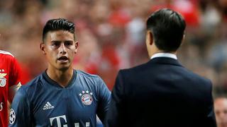 James Rodríguez explotó en vestuario del Bayern Munich y criticó duramente a su técnico