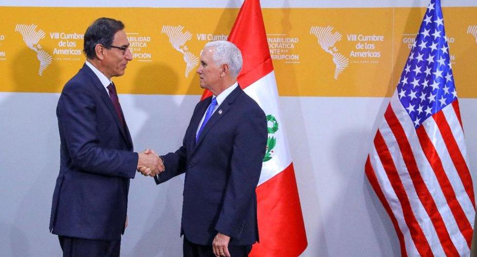 Martín Vizcarra sostuvo una reunión con el vicepresidente de los Estados Unidos, Mike Pence, en el marco de la VIII Cumbre de las Américas. (Foto: Andina)