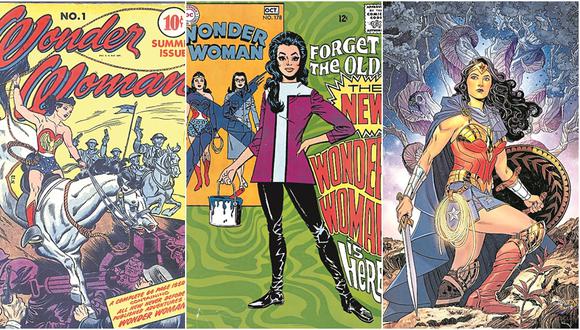 Wonder Woman en portadas de DC Comics. Mucho ha cambiado con el paso del tiempo.
