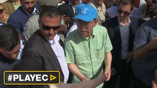 Refugiados: Ban Ki-moon visitó campos en Lesbos [VIDEO]
