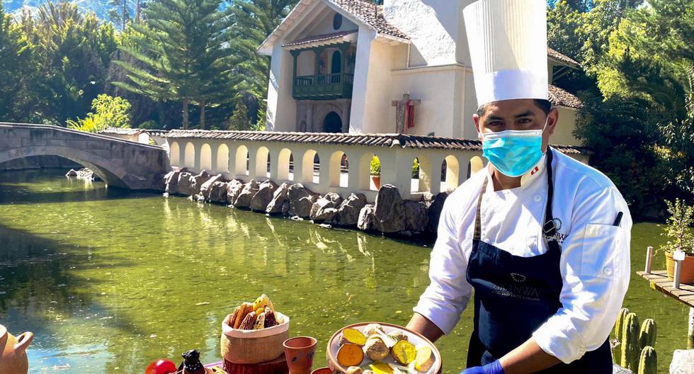 Presentación de la huatia, una de las experiencias gastronómicas que se ofrecen al aire libre en el hotel. Fotos: Aranwa Valle Sagrado.