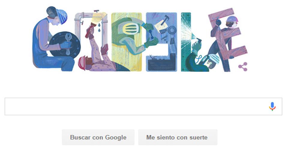 Este 1 de mayo se celebra el \"Día del Trabajo\" en varios países del mundo, por ese motivo, Google decidió elaborar un doodle para recordar esta importante fecha. (Foto: Captura)
