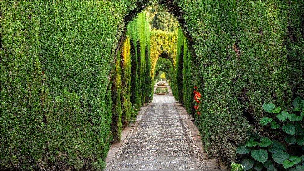 The intricate system brings color to the famous gardens of the Generalife, the former summer palace next to the Alhambra.  (Photo: Getty Images)