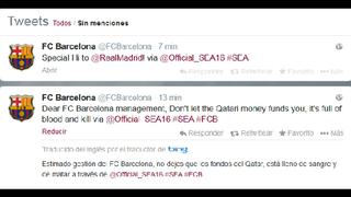 Hackeron Twitter del Barcelona para criticar a auspiciador