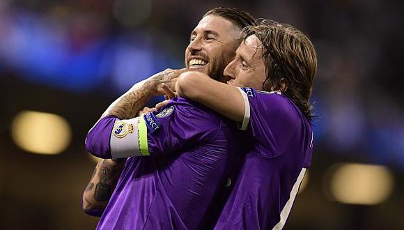 Sergio Ramos y Luka Modric son compañeros en Real Madrid desde la temporada 2012-13. (Foto: AFP)