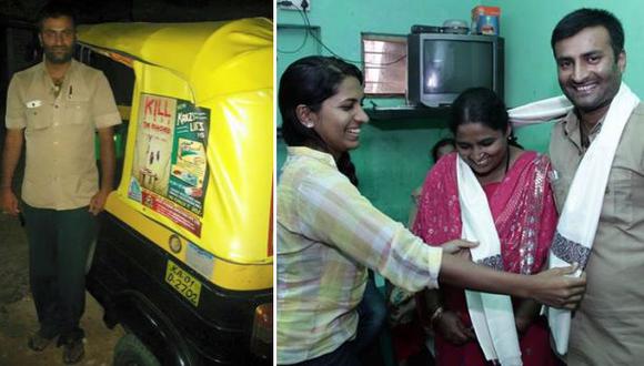 Mototaxista fue premiado por llevar una mujer segura en India