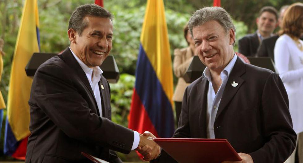 Ollanta Humala y Juan Manuel Santos firmaron acuerdos en el II Gabinete Binacional Peru-Colombia. (Foto: EFE)