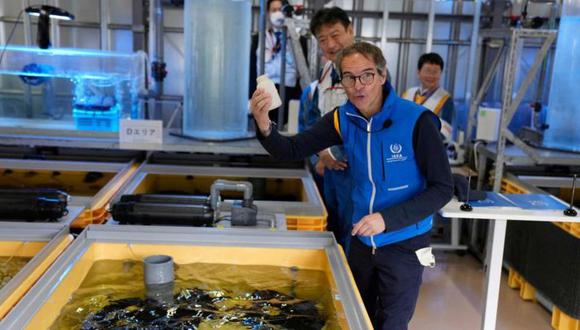 El jefe del OIEA, Rafael Grossi, visitó la planta de Fukushima en una de las inspecciones del organismo. (Getty Images).