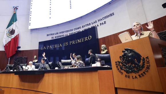 La Cámara de Senadores de una sesión ordinaria, el 25 de abril de 2024, en la Ciudad de México. (Foto de la Cámara de Senadores / EFE)