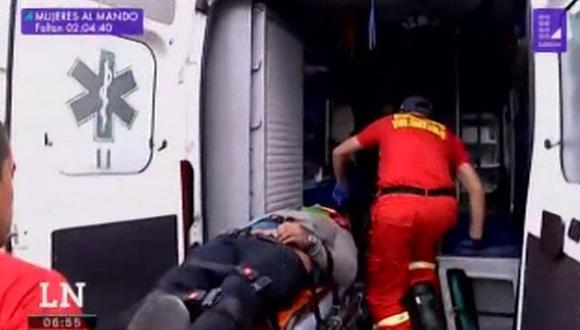 Motociclista sufre accidente en la Costa Verde (Captura: América Noticias)