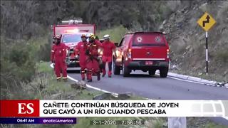 Cañete: más de 40 bomberos continúan la búsqueda de joven que cayó al río