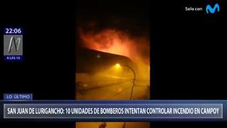 Gran incendio consume almacén de productos químicos en San Juan de Lurigancho