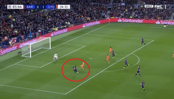 Barcelona vs. Lyon: Ousmane Dembélé y el golazo que sentenció la eliminatoria en el Camp Nou | Foto: Captura
