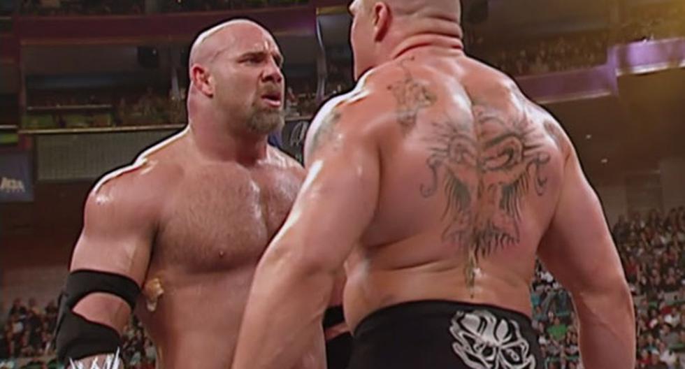 Bill Goldberg y Brock Lesnar se enfrentaron en WrestleMania XX | Foto: Captura