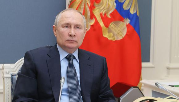 El presidente ruso, Vladimir Putin, preside una reunión del Consejo de Supervisión de la Agencia de Iniciativas Estratégicas (ASI) para promover nuevos proyectos, en Moscú el 9 de febrero de 2023 (Foto: Mikhail METZEL / SPUTNIK / AFP)