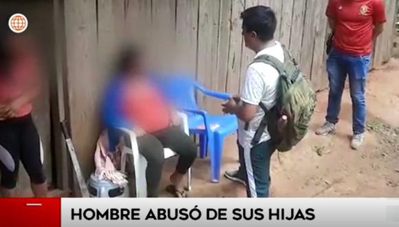 Sujeto que violó a sus dos hijas se encuentra como no habido. Policía de la región San Martín lo busca de forma incesante | Captura de video / América TV