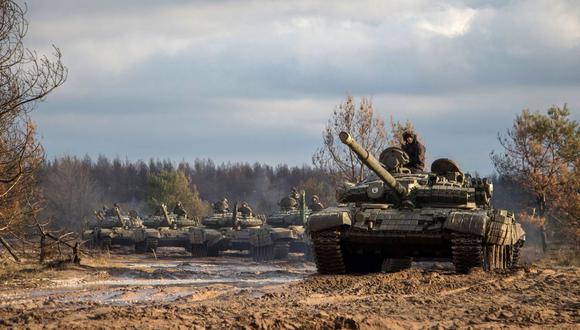 tanques ucranianos en un lugar desconocido de Ucrania. (AFP).