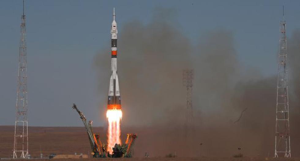 La nave Soyuz MS-10, con el cosmonauta Alexéi Ovchinin y el astronauta de la NASA Nick Hague a bordo, despegó hoy desde el cosmódromo ruso de Baikonur, en Kazajistán. (Foto: EFE)