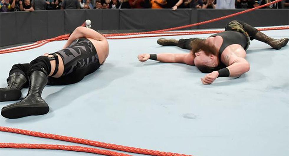 El evento principal de RAW tuvo un cierre espectacular con la tremenda movida de Braun Strowman contra Big Show que terminó destruyendo el ring. (Foto: WWE)