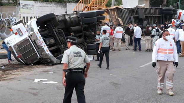 A trailer overturned on the road.  (GETTY IMAGES).