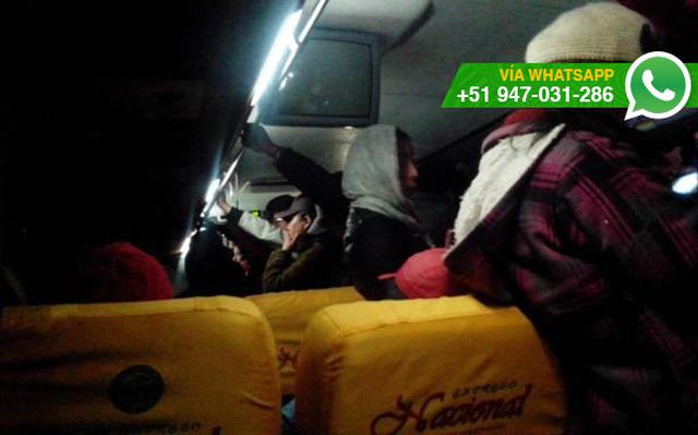 WhatsApp: pasajeros viajan como quieren en bus interprovincial - 1