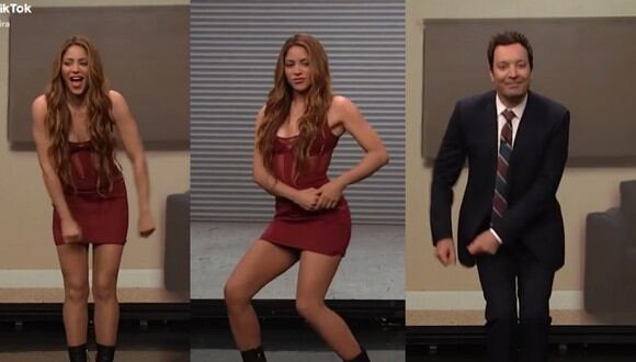 Shakira y Jimmy Fallon tuvieron un duelo de baile que muy pocos pueden olvidar. (Foto: YouTube / The Tonight Show Starring Jimmy Fallon | TikTok / Shakira).