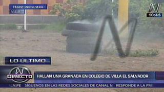 Villa El Salvador: granada fue hallada dentro de colegio