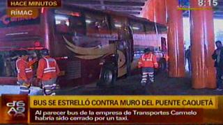 Bus se estrelló contra columna de puente Caquetá esta madrugada